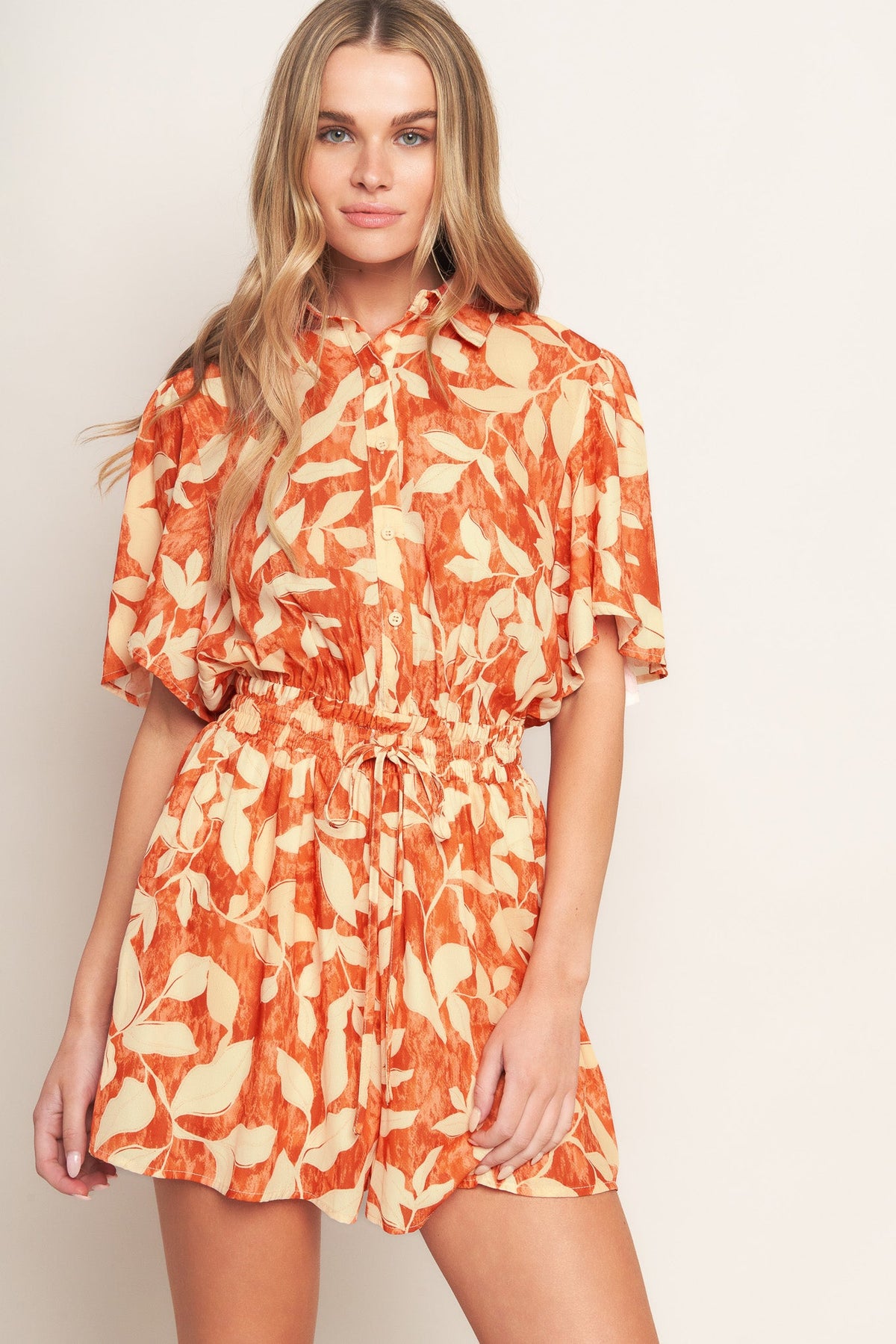 TIMELESS GRACE WOVEN ROMPER