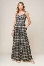 SAND DUNE WOVEN PLAID JUMPSUIT