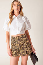 CHASING JOY TAUPE WOVEN SKORT