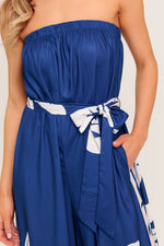 SERENE DAYS NAVY WOVEN JUMPSUIT