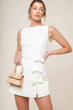 OPEN MINDED DENIM WOVEN SKORT ROMPER