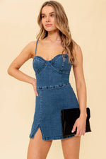 THE WAY TO LOVE DENIM SKORT ROMPER