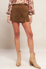 AUTUMN STARLET FAUX SUEDE SKORT
