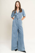 QUIET LUXURY LIGHTWEIGHT DENIM JUMPSUIT