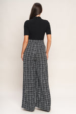 ÉCHEC PARISIEN KNIT TOP AND TWEED PANT JUMPSUIT