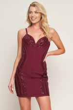 HOLIDAY GLAM BANDAGE MINI DRESS