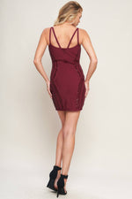 HOLIDAY GLAM BANDAGE MINI DRESS