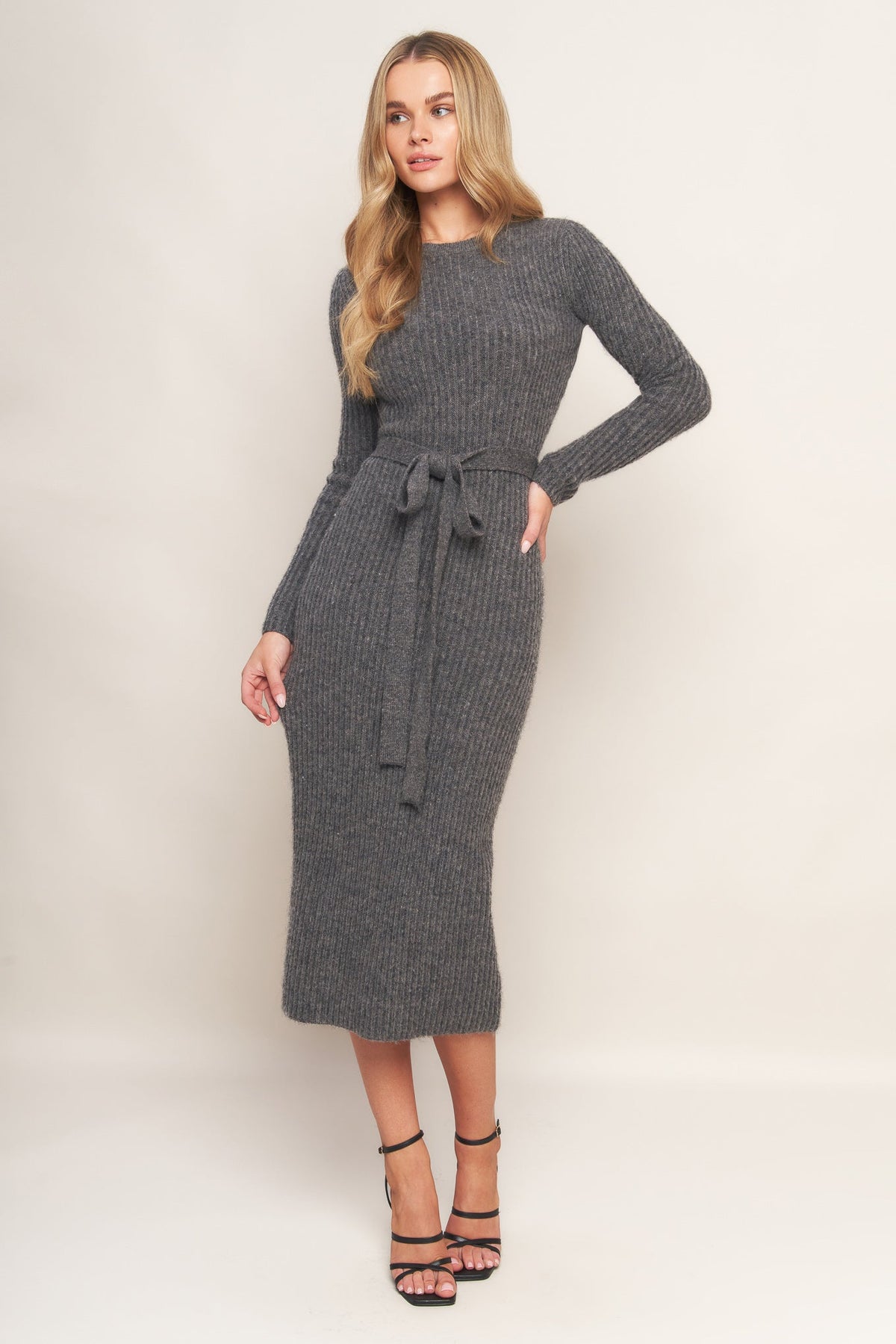 BE GOOD TO ME SWEATER MIDI DRESS