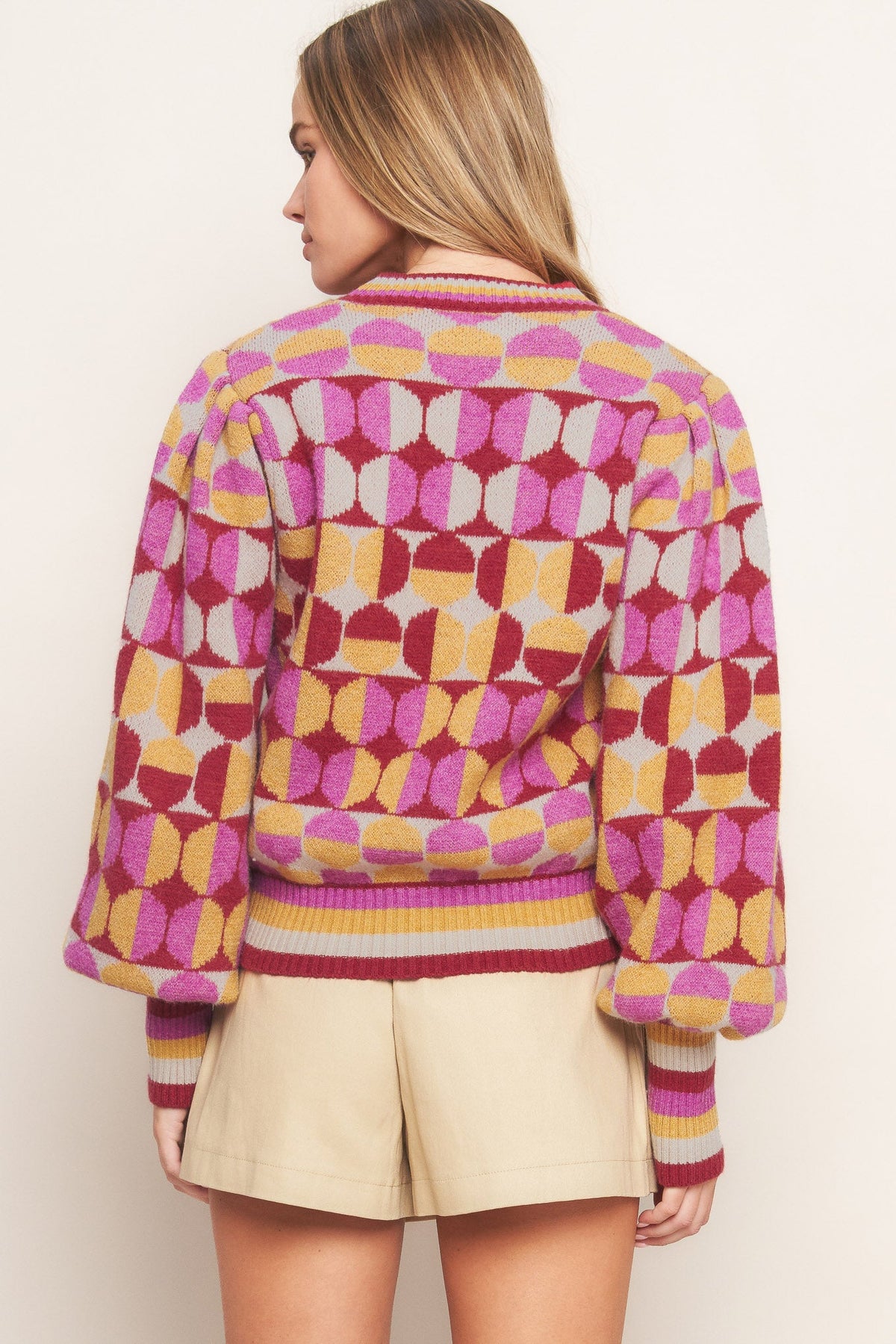 CHEER YOU ON JACQUARD SWEATER TOP