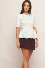 SWEET SERENADE CREAM WOVEN TOP