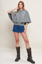 MISTY SHAWL CAPELET SWEATER