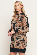 BAROQUE HAVANA SWEATER KNIT MINI DRESS