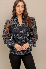 SHARE MY DAY WOVEN ORGANZA TOP