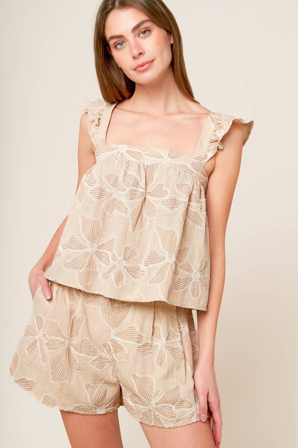 DARCY DREAM WOVEN TOP AND SHORTS SET