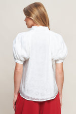 VINEYARD STROLL IVORY WOVEN TOP