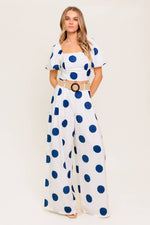 COCONUT KISSNAVY TOP AND PANT SET