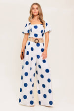 COCONUT KISSNAVY TOP AND PANT SET