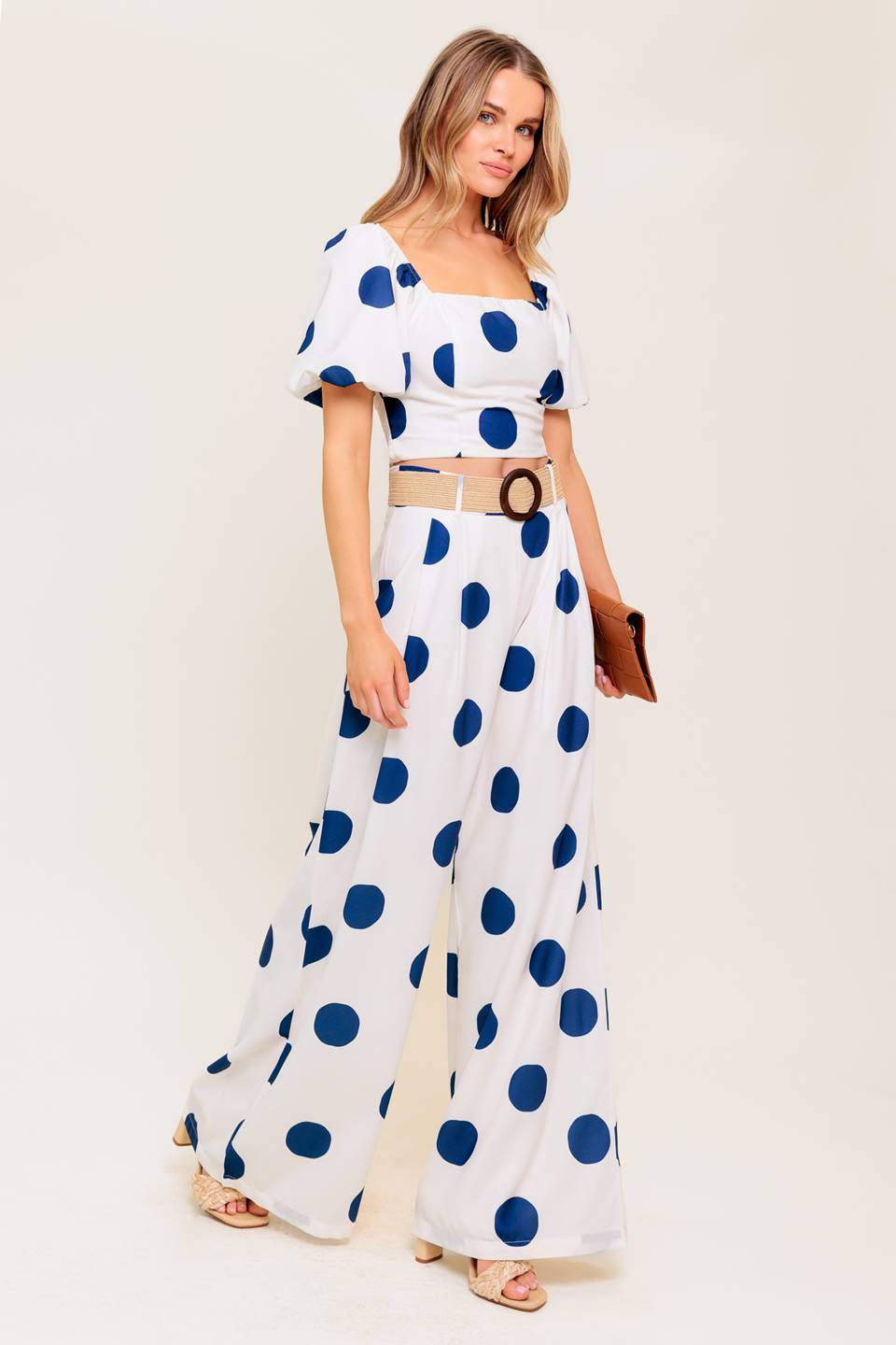 COCONUT KISSNAVY TOP AND PANT SET