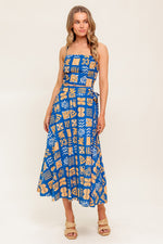 DEWDROP SILENCE WOVEN TOP AND SKIRT SET