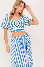 GARDEN WHISPERS WOVEN TOP AND SKIRT SET