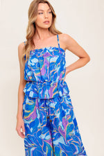 CHERISHED KISS BLUE WOVEN TOP AND PANTS SET