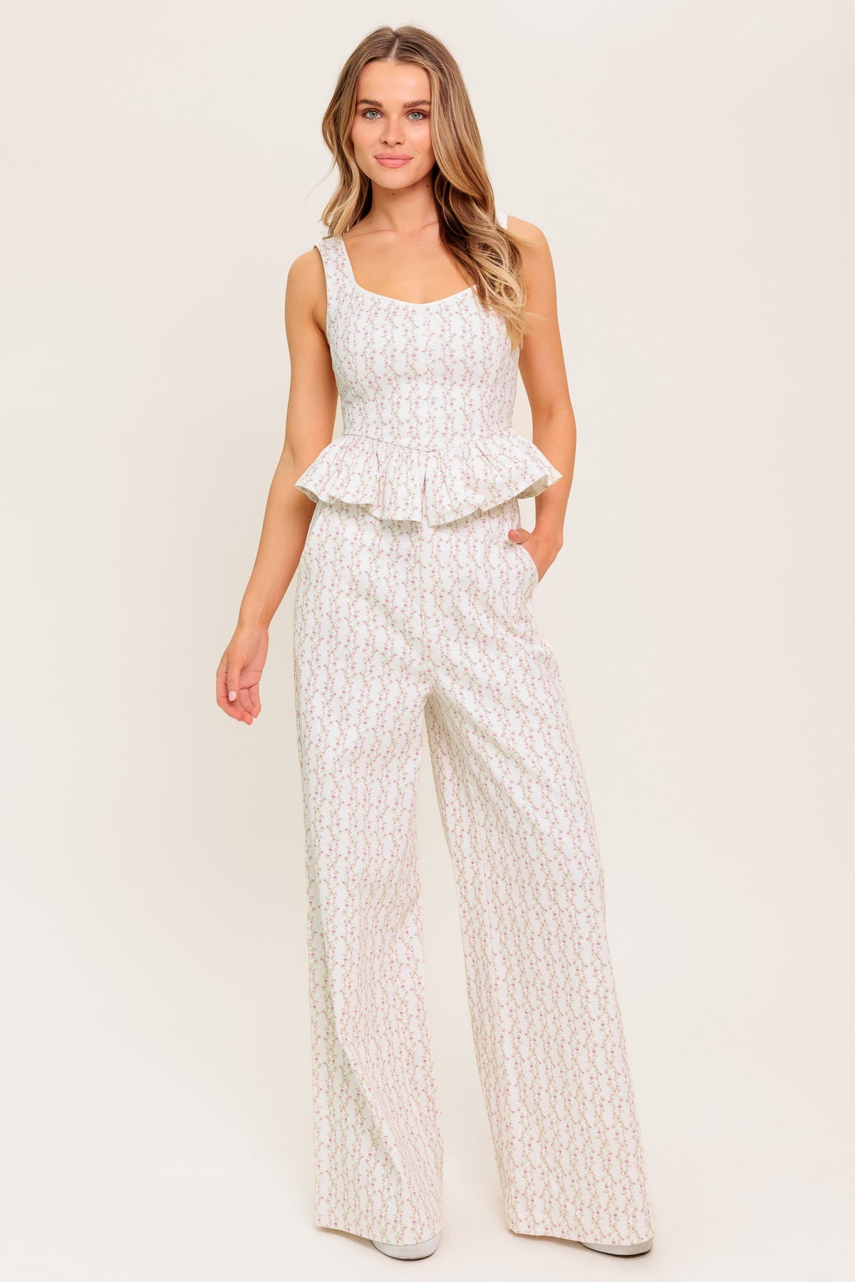 CITRUS FLOW IVORY WOVEN TOP