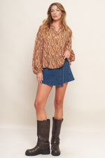 ANGELIC SWEETIE BROWN WOVEN TOP