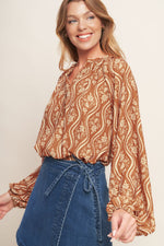 ANGELIC SWEETIE BROWN WOVEN TOP