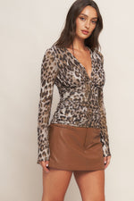 WILD AMBITION LEOPARD POWER MESH TOP