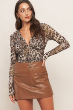 WILD AMBITION LEOPARD POWER MESH TOP