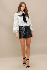 ROMANCE STITCH IVORY WOVEN TOP