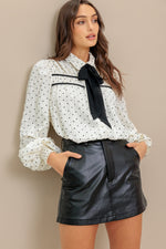 ROMANCE STITCH IVORY WOVEN TOP