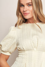 CREAM TWIST WOVEN TOP