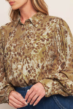 WILD LUXE TAUPE WOVEN TOP