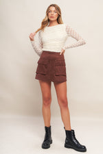 MODERN FUNCTION STRETCH KNIT LACE TOP