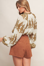 MOROCCAN SPICE IVORY WOVEN TOP