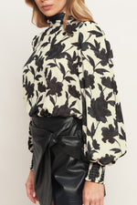 FREEDOM FLORAL STATEMENT WOVEN TOP