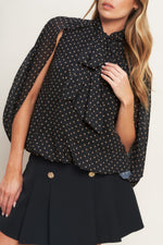 MIDNIGHT DOT CHIC WOVEN TOP