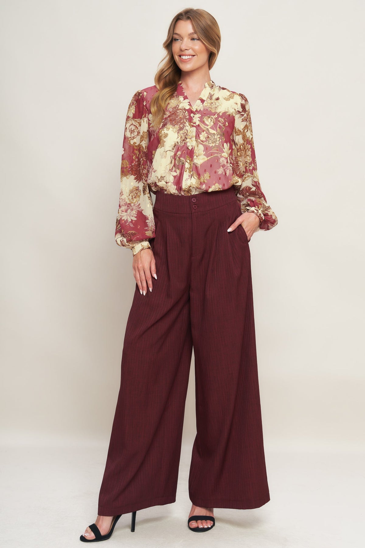 CHATEAU FLORAL WOVEN TOP