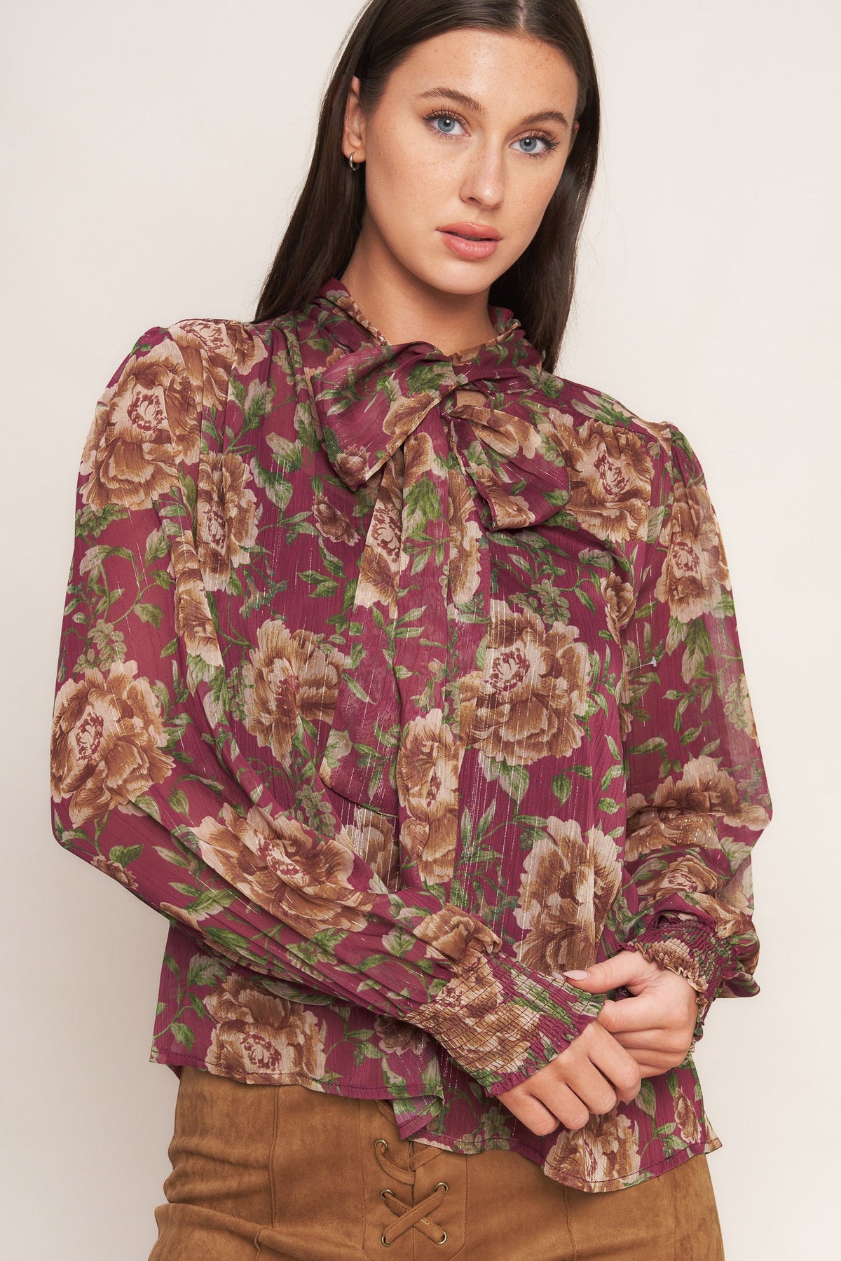 WHISPERING GARDEN WOVEN TOP