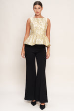 CANDLELIGHT BLOOM JACQUARD WOVEN TOP