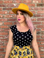 Boat Neck Top in Polka Dots