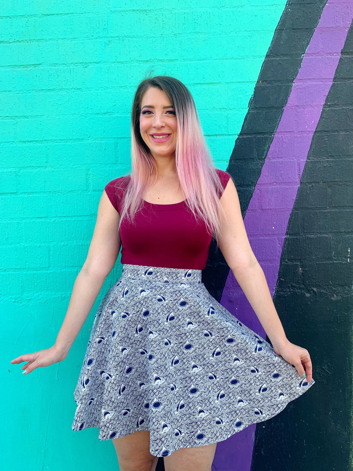 Retro Boat Neck Top in Burgundy