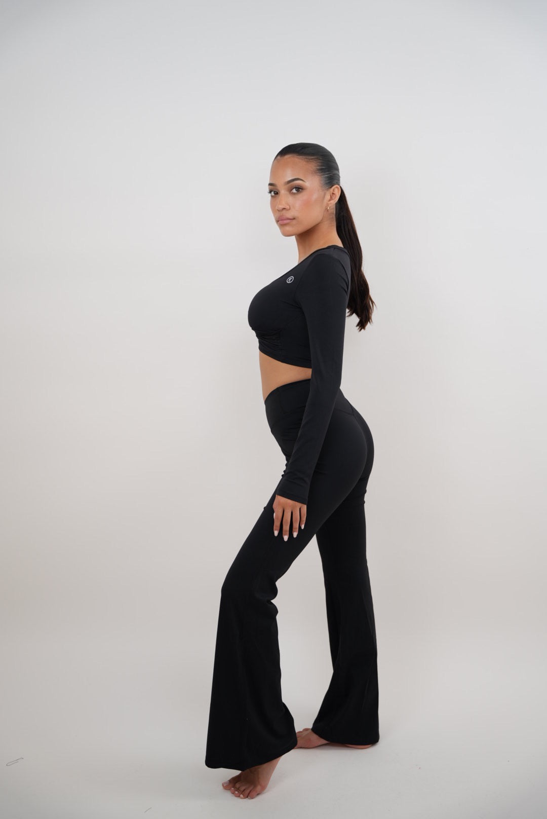 I Am Present Black Stretch Flare Legging