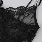 3PCS Lace See Through Bra Set Women Sexy Lingerie Underwear Halter Tops Bra and Panties Garter Intimate Sex Costumes