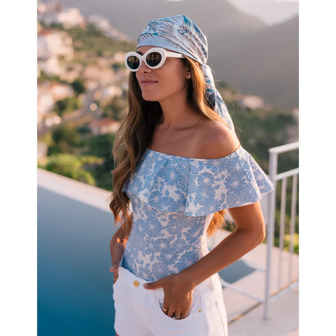 2025 New Sexy Off The Shoulder Solid Swimwear Women One Piece Swimsuit Female Bathing Suit Ruffle Monokini Swim Wear XL