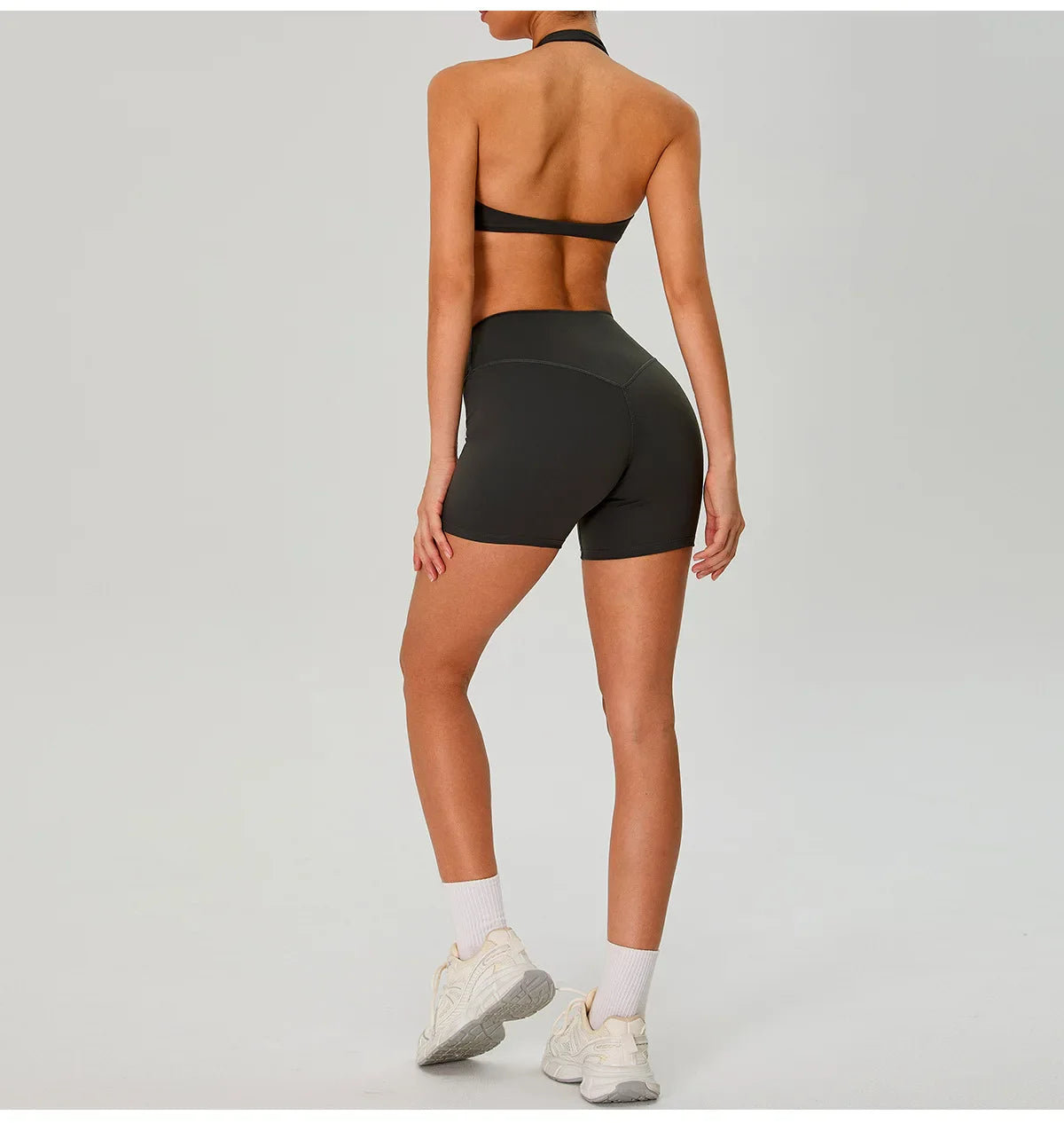 Fitness Sports Bra Women Halter Top High Support Push-up Open Back Gym Wear Hanging Neck Fitness Bar Yoga Bar Workout Underwear