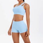 2PCS Yoga Set Gym Clothes Sportswear Women Tracksuit Fitness Tracksuit Workout Suit Sports Bra Gym High Waist Push Up Shorts