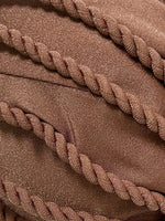 Sexy Bandeau Bikini 2026 Women Coffee Braiding Rope Pleate Tie Push Up High Waist Swimsuit Beach Holiday Bathing Suit Swimwear