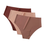 3Pcs/Set Ice Silk Panties Women High Waist Seamless Briefs Breathable Invisible Underwear Soft Stretch Sexy Lingerie XS-XL Panty